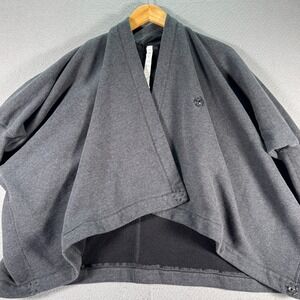 Lululemon Exaltation Wrap Cardigan Sweater Womens Small Gray Fleece Active Sport